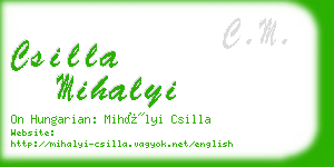 csilla mihalyi business card